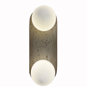 Lámpara de Pared LED Moderna de Doble Esfera con Textura de Travertino, Luz Blanca Cálida de 3000K, Garantía de 3 Años para Dormitorio/Sala de Estar/Hotel - Product Image 1