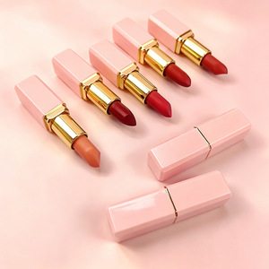Cosmétiques de maquillage, rouge à lèvres en tube rose 12 couleurs, fini mat non collant, rouge à lèvres nude, marque privée - Product Image 2