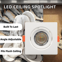 Spot de plafond LED 3CCT AC100-240V 7W avec interrupteur rotatif, réglable à 90 degrés, IP20, 90*40mm, en PP+PS, moderne pour salon