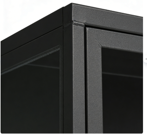 Moderno Armadio Espositore in Metallo con Porte in Vetro di Grande Capacità per Soggiorno e Ufficio Domestico - Product Image 2