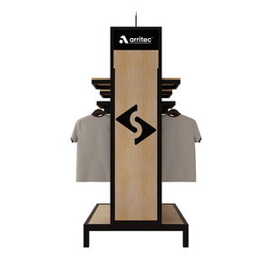 Logotipo personalizado Tienda de ropa al por menor Exhibición de ropa de doble cara Estante de exhibición de ropa de metal Estantes de exhibición de tela para tiendas - Product Image 3