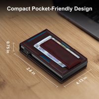 Dompet Kulit Vintage Crazy Horse untuk Pria dengan Penjepit Uang Magnetik, RFID Blocking, dan Tempat Kartu Kredit Aluminium Pop-up
