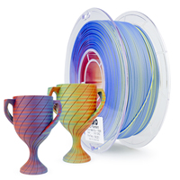 Filament d'imprimante 3D ZIRO 1,75 mm 1 kg/rouleau PLA dégradé mat tricolore néon Filament PLA dégradé mat pour imprimante 3D
