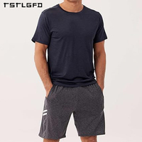 T-shirts de sport pour hommes, coupe oversize, en coton peigné et bambou, à manches courtes, col rond, séchage rapide, écologiques, respirants et doux