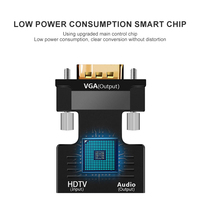 Convertidor de adaptador HDMI a VGA hembra a VGA macho, Cable de Audio, convertidor de vídeo 1080P para PC, portátil, TV, proyector