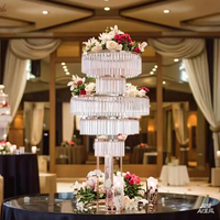 Accessoires de mariage : Décoration de table principale ronde, Ornements, Pendentifs en cristal, Supports floraux, Guide de chemin pour salle de mariage