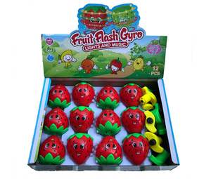 Jouet <span class=keywords><strong>de</strong></span> gyroscope en forme <span class=keywords><strong>de</strong></span> fraise pour enfants en plein air, avec musique et lumières clignotantes, <span class=keywords><strong>toupie</strong></span> en forme <span class=keywords><strong>de</strong></span> fraise pour enfants - Product Image 2