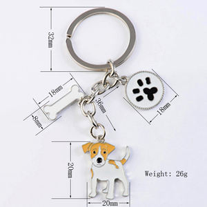 Llaveros de Jack Russell Terrier para Mujeres y Hombres, Colgante de Perro de Aleación de Metal, Anillo para Llaves de Coche, Llavero para Bolso, Regalos - Product Image 1