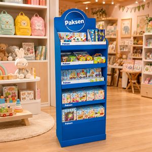 5-Tier Corrugated Floor Display Stand for <b>Kids</b> Toys, Custom Full Print, <b>Tool</b>-Free Setup for Toy Retail Stores - Product Image 1
