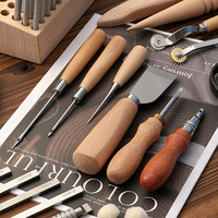 Kit d'outils portables pour le travail du cuir, couture et estampage, sac de rangement portable pour le cuir, fournitures d'artisanat du cuir