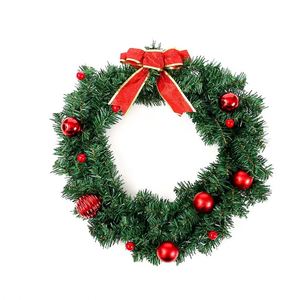 Couronne de Noël de luxe en PVC, prix d'usine, 30/40/50 cm, faite à la main, à suspendre à la porte pour mariages, fêtes, portes d'entrée, Noël - Product Image 1