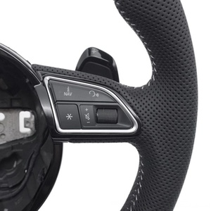 Volante Deportivo de Fibra de Carbono Forjado con Base Plana para <span class=keywords><strong>Audi</strong></span> <span class=keywords><strong>A1</strong></span>/A3/A4/A5/A6/A8 2011-2017, Volante Económico - Product Image 3