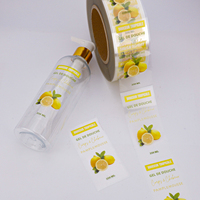 Autocollant transparent imprimé personnalisé, étiquette transparente pour animaux de compagnie, rouleau d'étiquettes pour cosmétiques, gel douche, emballage de bouteilles en plastique