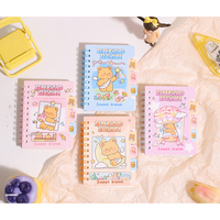 2025 personnalisé A6 mignon couleur dessin animé pain ours journal Mini enfant cahier à spirale avec Index
