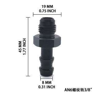 AN6 To 3/8 Oil Hose Connector Fuel <b>Pump</b> <b>Adapter</b> Aluminum Alloy For Replace Repair - Product Image 5