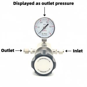 Regulador de <span class=keywords><strong>Gas</strong></span> de Acero Inoxidable 316 de un Solo Medidor, Oxígeno O2, C2H2, Propano, Argón Ar, Helio He, Válvula Reductora de Presión de Montaje en Panel - Product Image 3