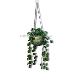 Jardinière suspendue colorée en fer et céramique pour la décoration de jardin à la maison utilisation extérieure nouvelle condition patine enduite de poudre finition conception - Product Image 2