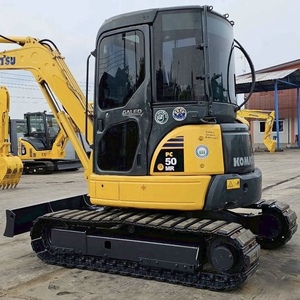 Mini-excavatrice sur chenilles hydraulique Komatsu PC50MR d'occasion, 5 tonnes, queue courte, d'origine japonaise, faible nombre d'heures de travail, petite pelle à vendre - Product Image 1