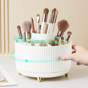 Boîte de <span class=keywords><strong>rangement</strong></span> cosmétique moderne à rotation 360° pour pinceaux de maquillage, accessoire de coiffeuse, idéale pour cosmétiques et stylos - Product Image 3