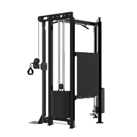 Máquina de Ejercicios Multifuncional Comercial con Marco de Acero y Poleas Ajustables, Entrenador Funcional con Cable para Press de Pecho y Crossover
