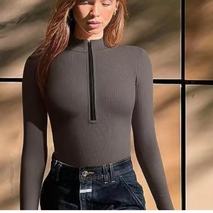 <span class=keywords><strong>Combinaison</strong></span> sexy à manches longues avec fermeture éclair sur le devant pour femmes - Product Image 6