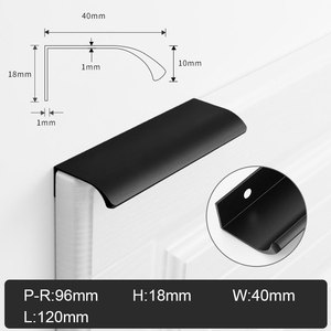 JAYA Black Hole-free Hidden Long American Cabinet Wardrobe Door Arc Aluminum Anti-collision Edge Invisible Aluminum Handle - Product Image 6