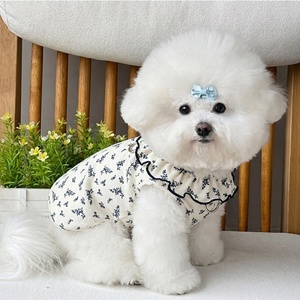 Nouvelle Collection Printemps-Été : Vêtements pour Chiens et Chats à Volants et Motifs Floraux, Modèle Court, Vente en Gros Transfrontalière pour Bichon - Product Image 3