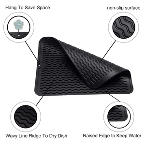 <b>Silicone</b> Dish Drying <b>Mat</b> With Hanging Hole <b>Mat</b> <b>Silicone</b> Dish Drying <b>Mats</b> for Kitchen Counter - Product Image 3