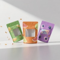 Sacs d'emballage alimentaire transparents à fenêtre, pochettes verticales refermables pour collations et repas de sport