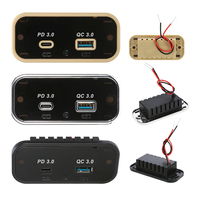 Toma de corriente de montaje en panel personalizada con 3 puertos USB, 12V/24V CC, 2 puertos USB-A 3.1A y puerto USB-C PD para asientos de tren, autocaravana, autobús y furgoneta