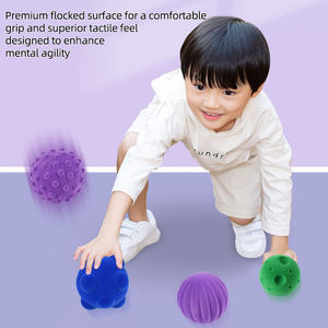 Bola de goma de gama alta de 9cm, juguete de látex suave para la Educación Infantil del bebé, juguetes de baño cognitivos con técnica de flocado - Product Image 5
