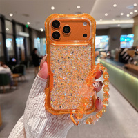 Casing HP TPU PC Gaya Ins Berkilau dan Mewah dengan Tali Manik-Manik Cantik untuk OPPO A6X/A6s/Reno 14F/14/15/15F - Laris Terjual