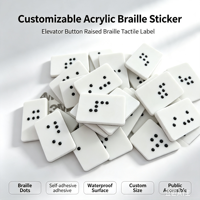 Autocollant en braille pour bouton d'ascenseur en acrylique, étiquette tactile en relief personnalisable pour signalétique publique accessible