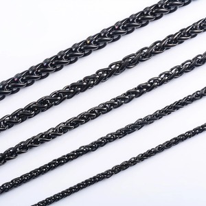 Collana Lunga in Acciaio Inossidabile con Catena a Grano per Uomo e Donna, Girocollo Placcato Nero, Accessori per Gioielli Fai-da-Te - Product Image 3
