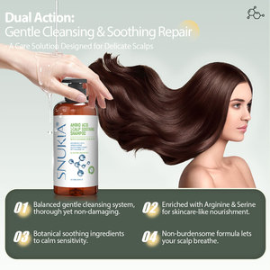 Shampoo crème aux acides aminés très vendu pour cuir chevelu sensible et cheveux abîmés - Rafraîchissant, nettoyage en douceur, nourrissant en profondeur, antipelliculaire - Product Image 4