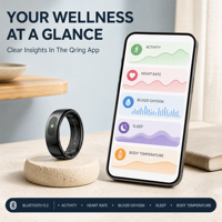 Vente flash - Anneau intelligent Android avec télécommande, en acier inoxydable, suivi de la forme physique, fréquence cardiaque, oxygène sanguin, moniteur de sommeil, 5 ATM