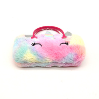 Étui à lunettes rectangulaire en peluche pour enfants, avec poignée, haut de gamme, motif dessin animé Licorne Princesse Chat, boîte de rangement rigide pour lunettes, personnalisable