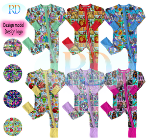 Pigiama per Neonati in Bambù con Maniche Lunghe e Cerniera, Tutina per Bambini, Abbigliamento da Notte con Zip - Product Image 1