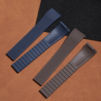 Bracelet de montre Jettda multi-couleurs en caoutchouc FKM, motif quadrillé, à libération rapide, durable et étanche pour montres de plongée