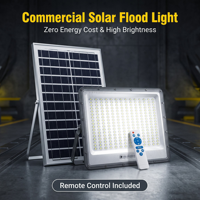 Lámpara Solar de Seguridad con Sensor de Movimiento, Control Remoto, IP67 Impermeable, LED 300W, Luz Automática Solar para Exteriores