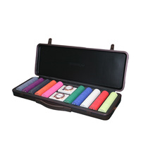 Terlaris Set Chip Poker keramik warna kopi High-End nampan ruang Game portabel untuk Texas Hold'em untuk kotak peralatan PC