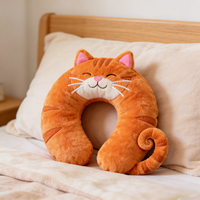 Coussin de Soutien Cervical en Coton Personnalisable avec Logo, Motif Capybara Mignon, Hauteur Réglable 11-30cm, Idéal pour le Bureau et le Sommeil, Peluche Animale de Dessin Animé Unisexe