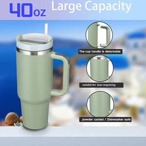 40oz Stainless Steel Vacuum Tumbler Straw for Travel <b>Mug</b> Handle Double Wall Insulated 6-12 Hours Thermal Insulation BPA-Free - Product Image 5