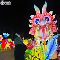 Grandes sculptures de lanternes LED en forme de tortue mécanique artisanales pour les spectacles nocturnes des parcs à thème et les expositions lumineuses dans les zones scéniques