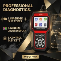 Lector de Códigos OBD2 V600 12V, Escáner de Diagnóstico para Automóviles, Reiniciador de Luz de Advertencia del Motor, Eliminación Automática de Códigos, Inspección Universal de Vehículos