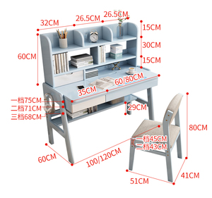 Mesa de estudio plegable de madera maciza para estudiantes de primaria y secundaria, juego de silla de escritorio para niños y niñas para dormitorio - Product Image 6