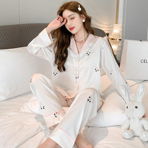 Conjunto de pijama de dos piezas para mujer de alta calidad acogedora con dibujos animados de animales personalizados - Product Image 2