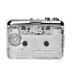 Classic Transparent Tape Player, Multifunction Cassette to MP3 Converter, Compact Player, Captures MP3 Audio Music Via USB