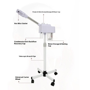 Vaporisateur Facial Ionique à l'Ozone et Vapeur Chaude avec Fonction Humidificateur, Appareil à Vapeur Électrique sur Pied pour Maison et Voiture, Prise US - Product Image 6