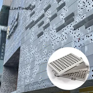 カスタムデザイン屋外屋外壁クラッディング装飾を構築するためのレーザー切断ファサードパネルアルミニウムカーテンウォールシステム